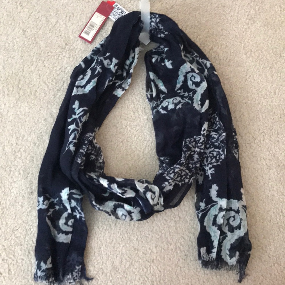 Merona Blue and White Paisley Scarf